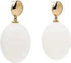 Moschino Gold & White Eggs Pendant Earrings
