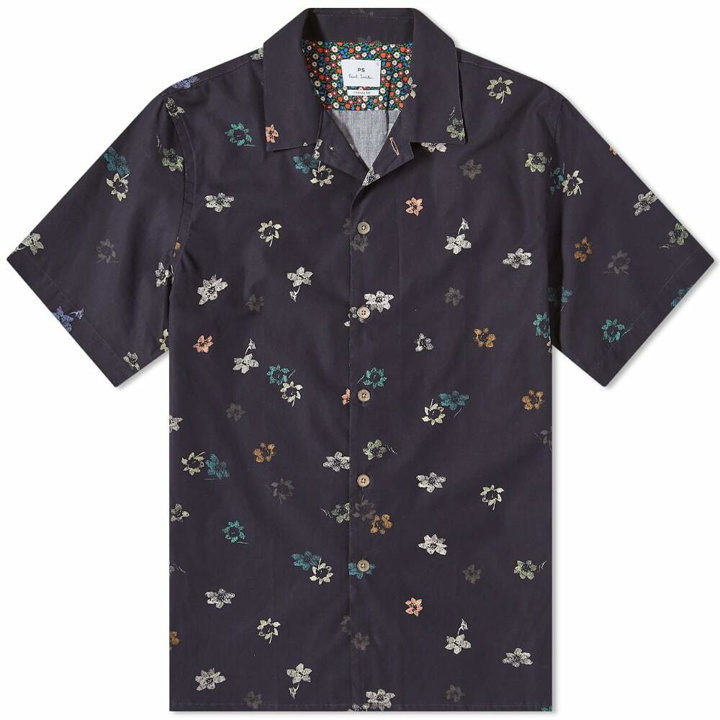 Photo: Paul Smith Men's Floral Print Short Sleeve Shirt in Blue