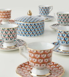 La DoubleJ Cubi Oro set of 2 espresso cups and saucers