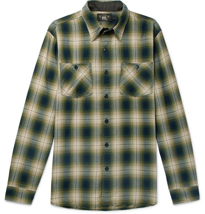Photo: RRL - Checked Cotton-Blend Shirt - Men - Green