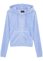 Juicy Couture Robertson Hooded Velour Sweatshirt Mid Blu
