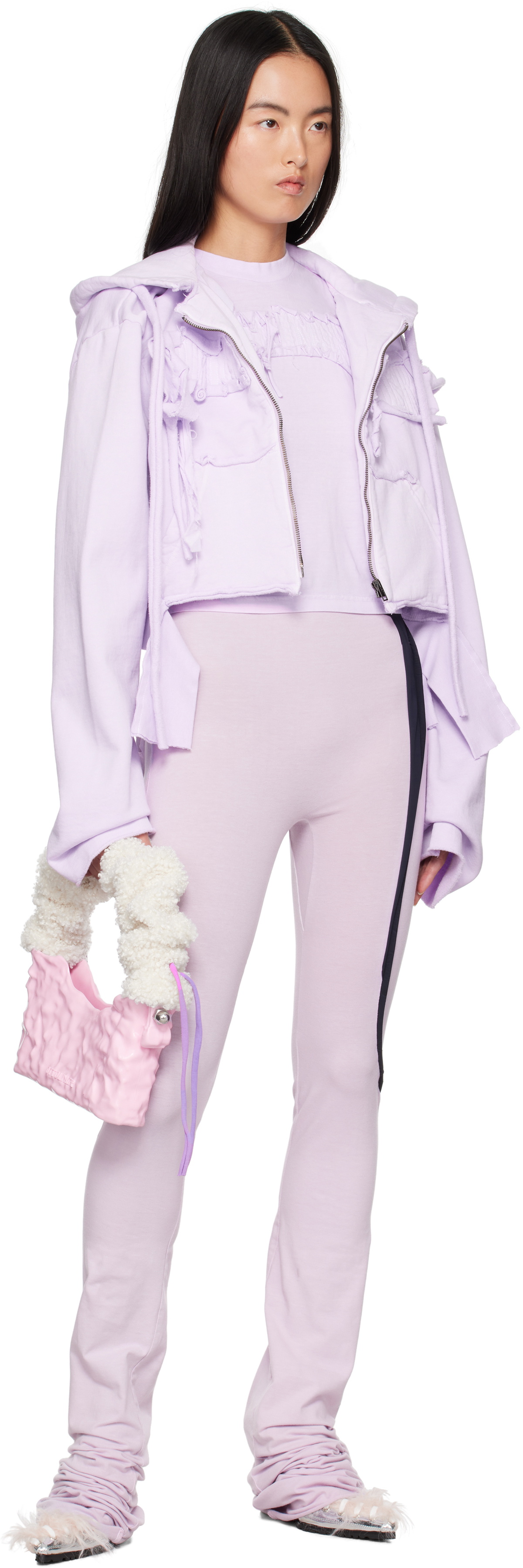 Ottolinger Purple Distressed Drape Lounge Pants