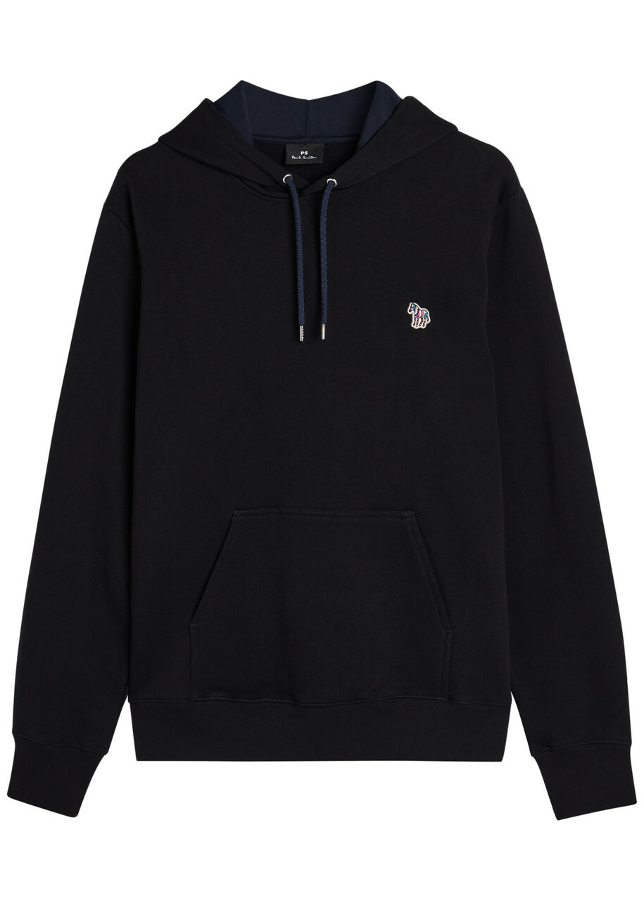 PS Paul Smith Appliquéd Hooded Cotton Sweatshirt Black