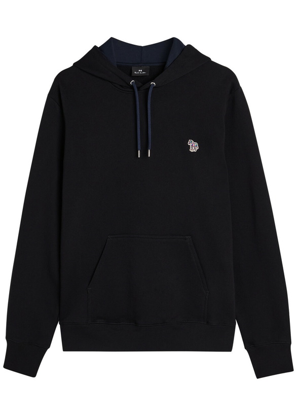 Photo: PS Paul Smith Appliquéd Hooded Cotton Sweatshirt Black
