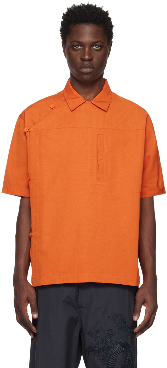 Maharishi Orange Asym Monk Shirt Maharishi