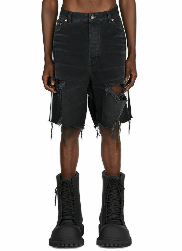 Photo: adidas x Balenciaga - Baggy Denim Shorts in Black