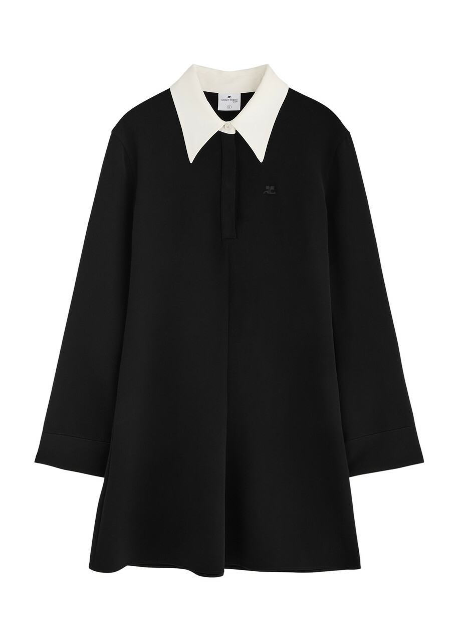 Courrges Logo Jersey Polo Mini Dress Black Courreges Courrges Logo Jersey Polo Mini Dress Black Courreges