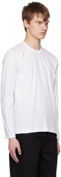 Comme des Garçons Shirt White Crewneck Long Sleeve T-Shirt