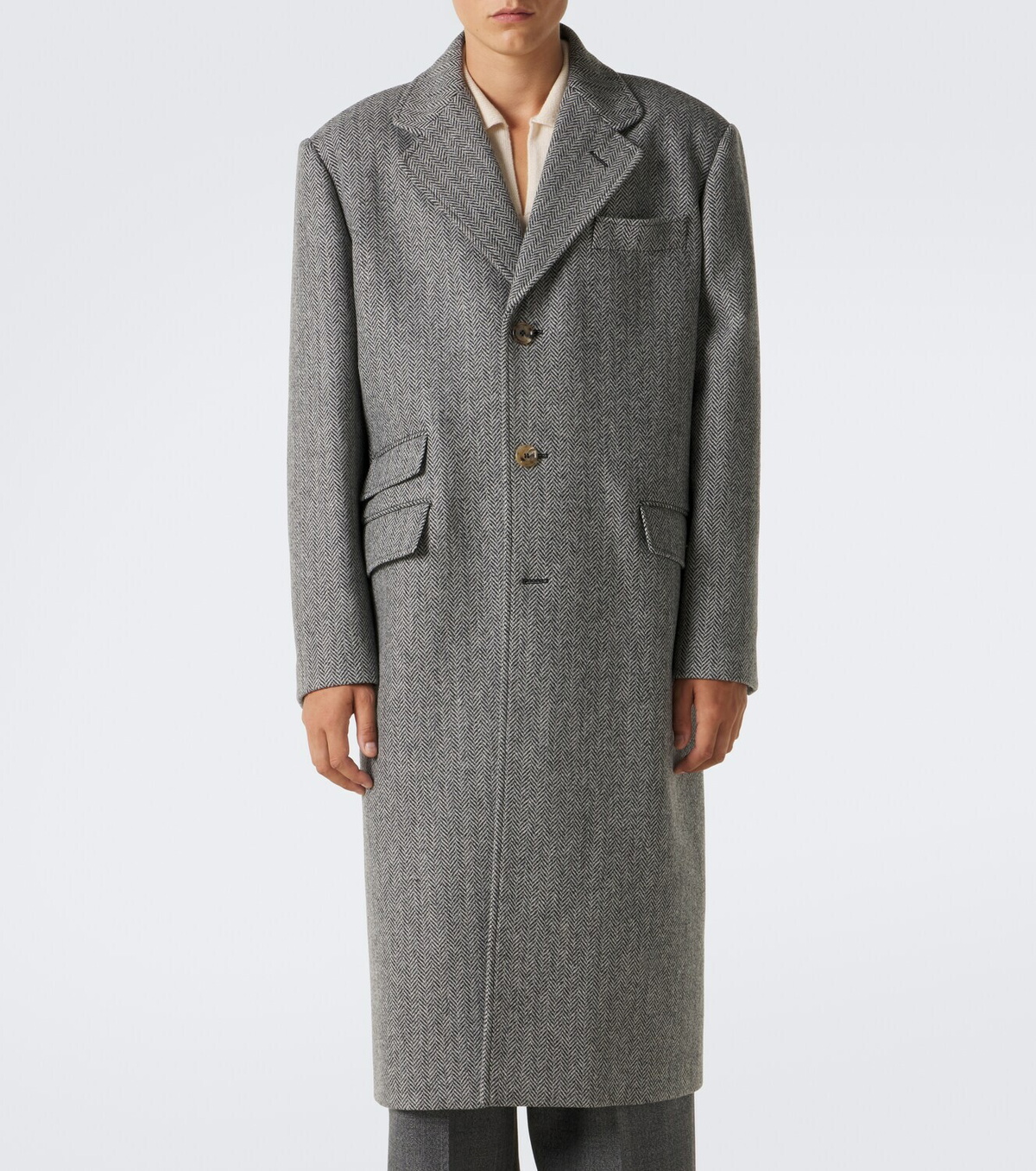 Valentino Herringbone virgin wool coat