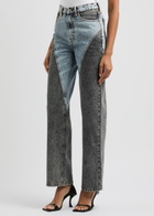 Rotate Sunday Panelled Bleached Straight-leg Jeans Denim 25 (W25 / UK6 / XS)