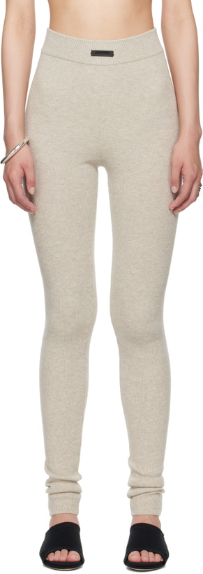Photo: Fear of God ESSENTIALS Taupe Soft Rib Leggings