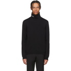 Valentino Black Embroidered Logo Turtleneck