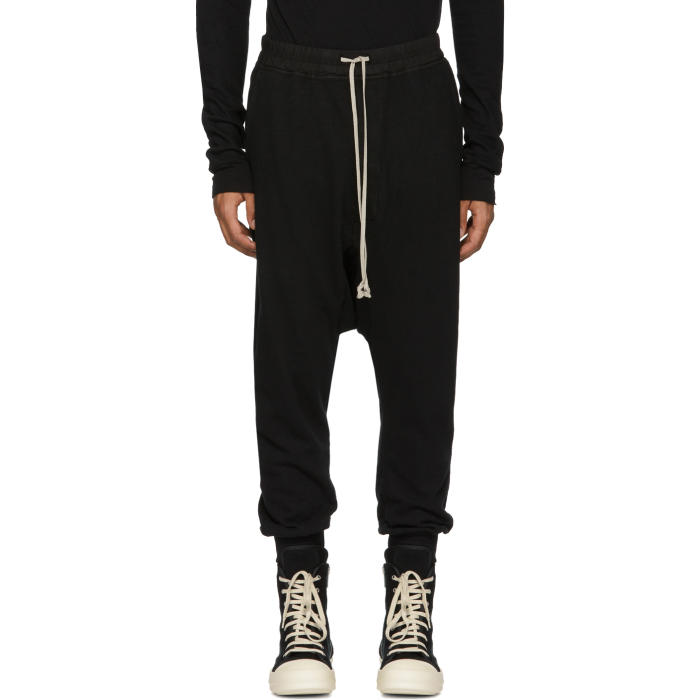 Rick Owens Drkshdw Black Prisoner Drawstring Lounge Pants Rick