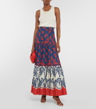 La DoubleJ Palmetto Placée cotton and silk maxi skirt