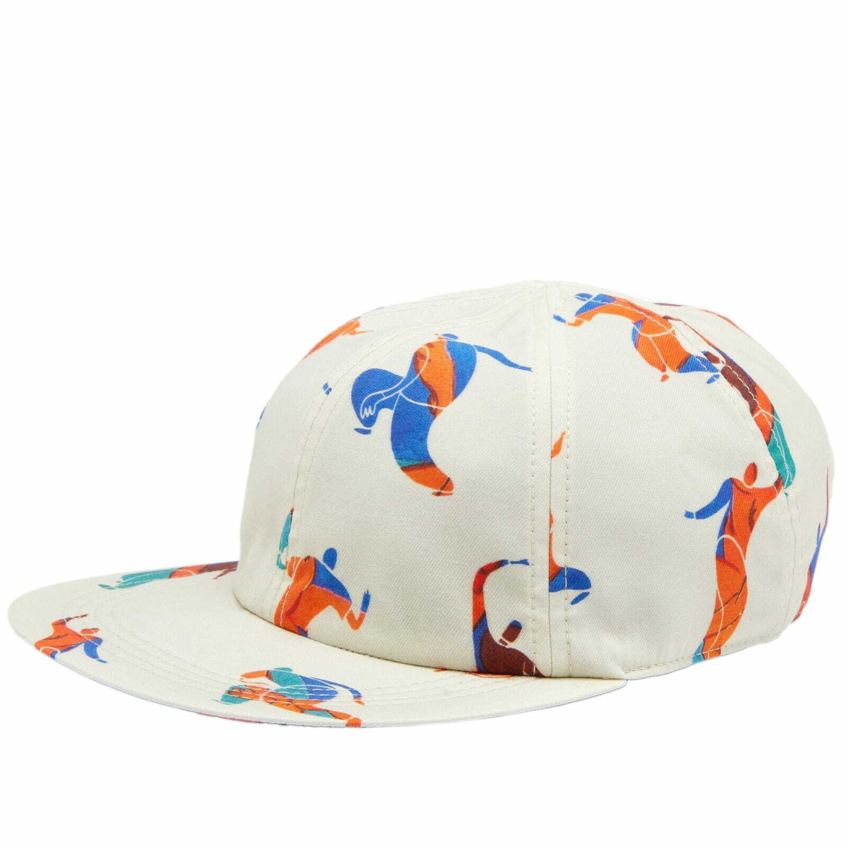 Magenta Men's Ballet Reversible 6 Panel Cap in Natural/Natual Aop