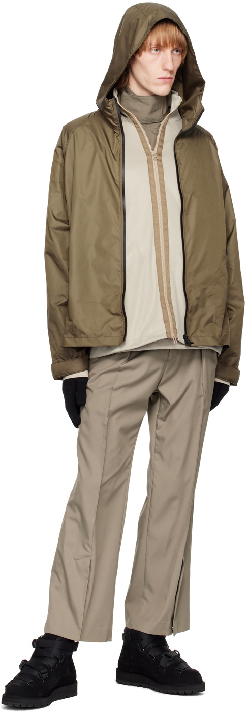 meanswhile Taupe Ice Touch Overwrap Jacket