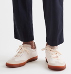 Officine Creative - Kombo Nubuck-Trimmed Leather Sneakers - Neutrals