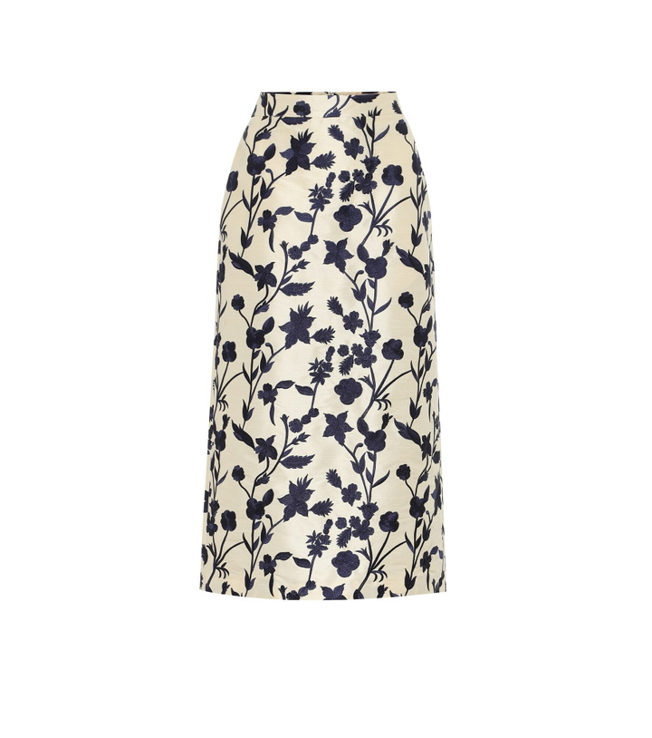Photo: Brock Collection - Quercini floral-jacquard midi skirt