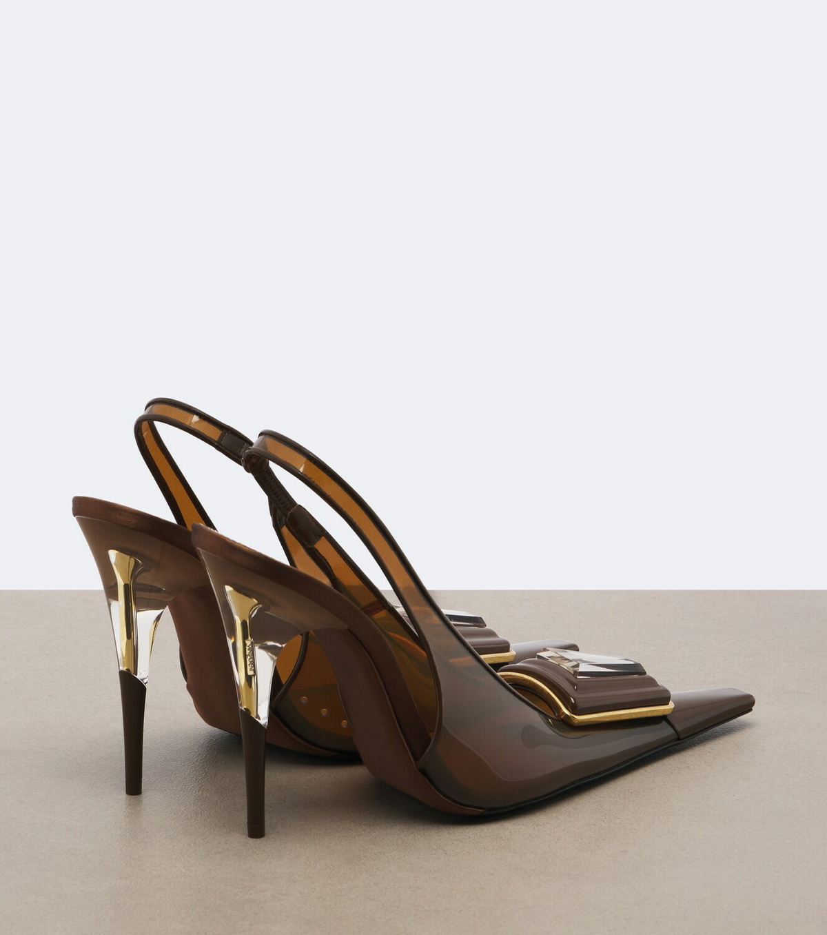 Saint Laurent Sibyl embellished TPU slingback pumps