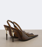 Saint Laurent Sibyl embellished TPU slingback pumps