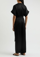 Diane Von Furstenberg Dechen Wide-leg Satin Jumpsuit Black