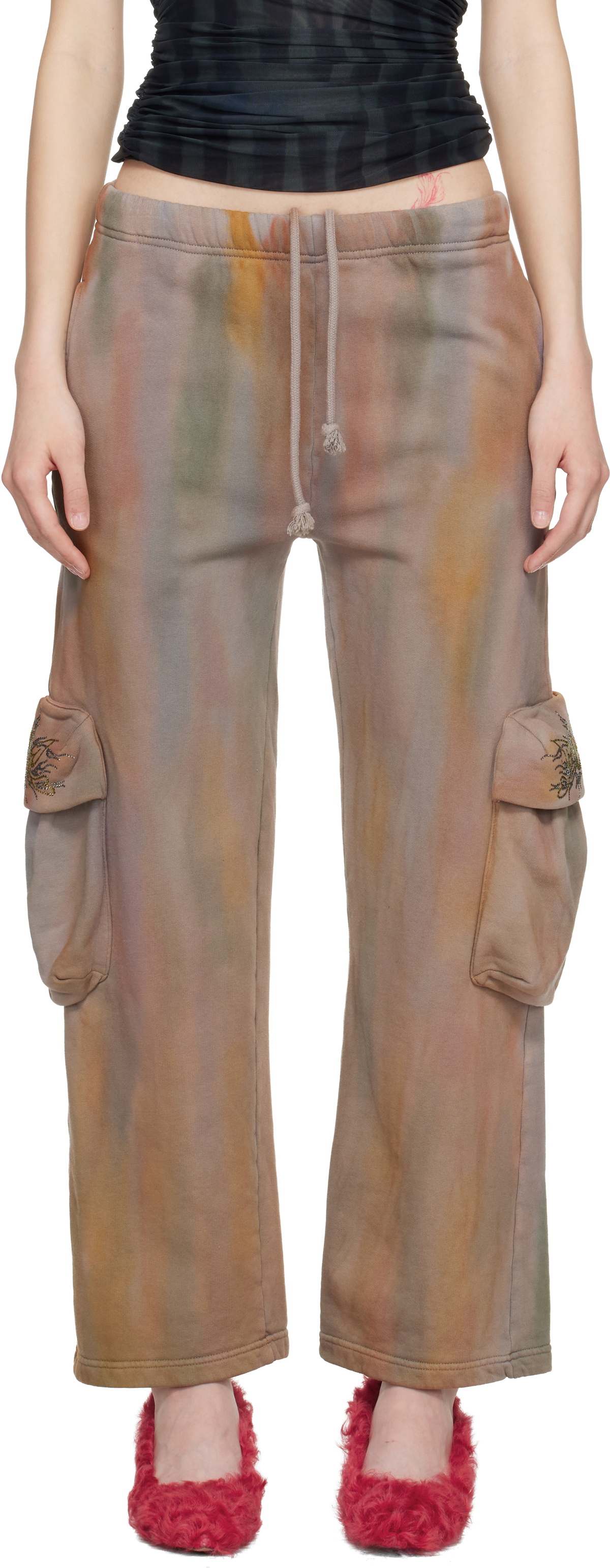 Collina Strada Gray Hand-Dyed Cargo Sweatpants