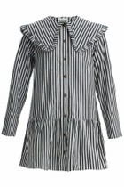 GANNI big collar mini shirt dress White