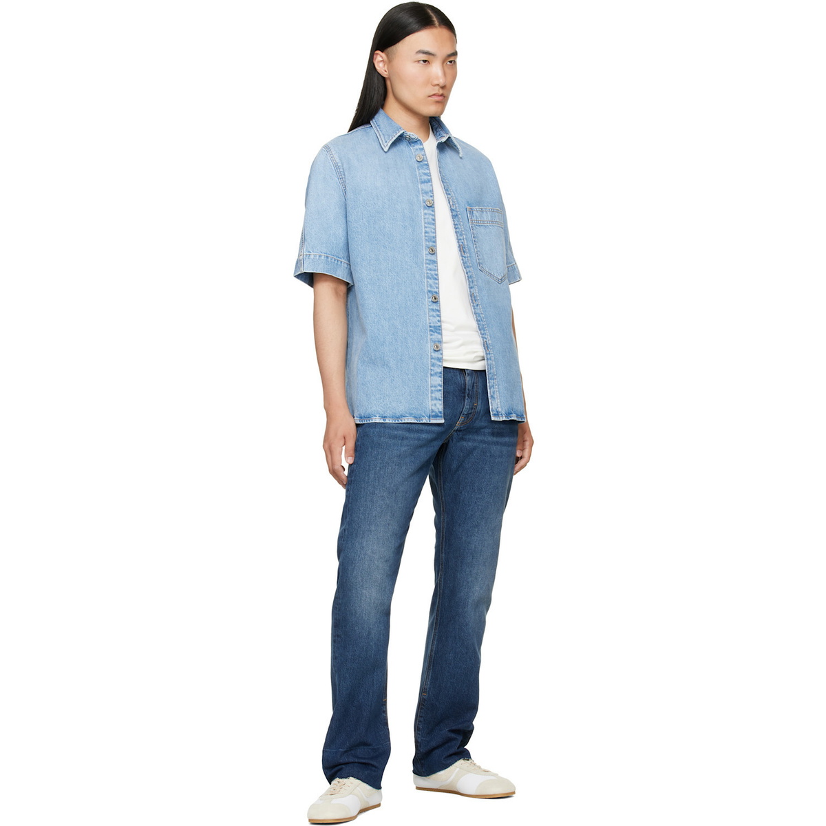 Givenchy Blue Couture Seam Denim Shirt