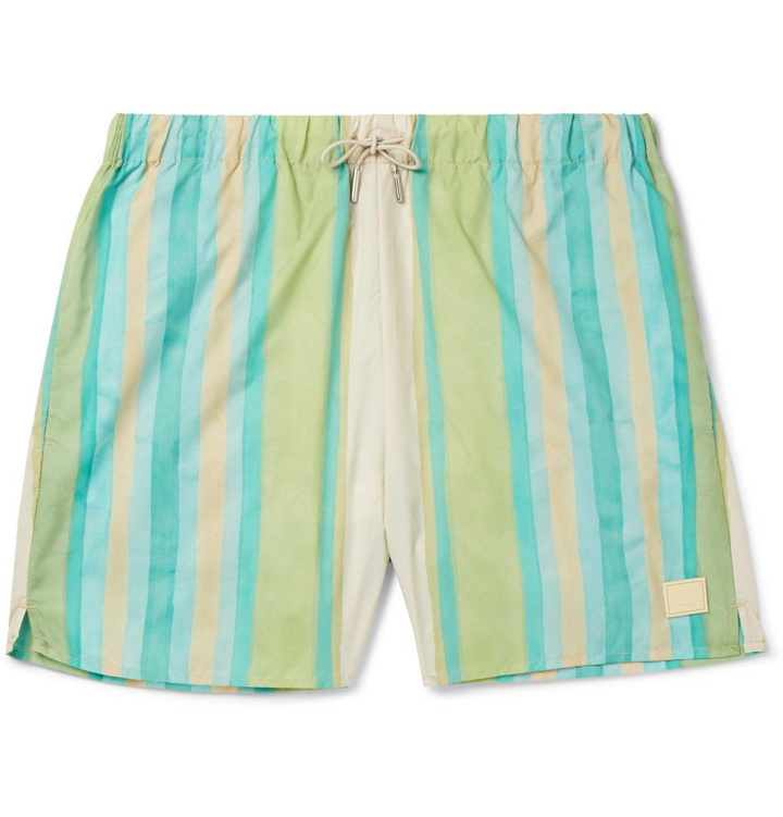 Photo: Acne Studios - Perry Mid-Length Striped Swim Shorts - Men - Green