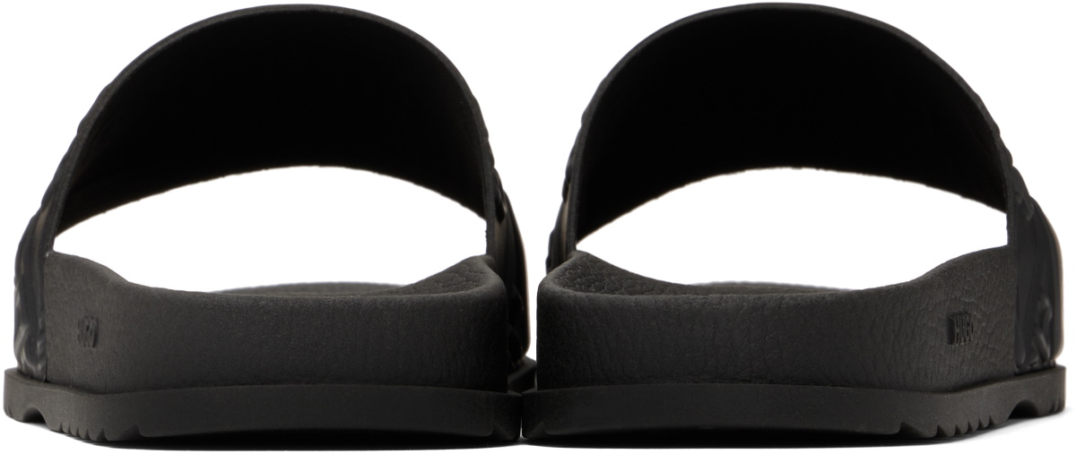 Hugo Black Italian-Made Mixed Logos Pool Slides