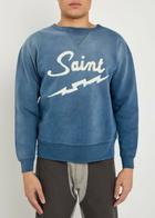Saint Mxxxxxx Logo-appliquéd Cotton Sweatshirt Navy