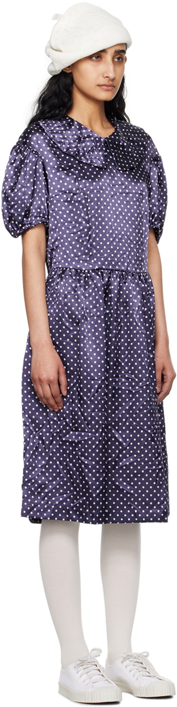 Comme des Garçons Girl Navy Polka Dot Midi Dress