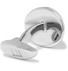 Dunhill - AD Ellipse Engraved Silver-Tone Cufflinks - Men - Silver