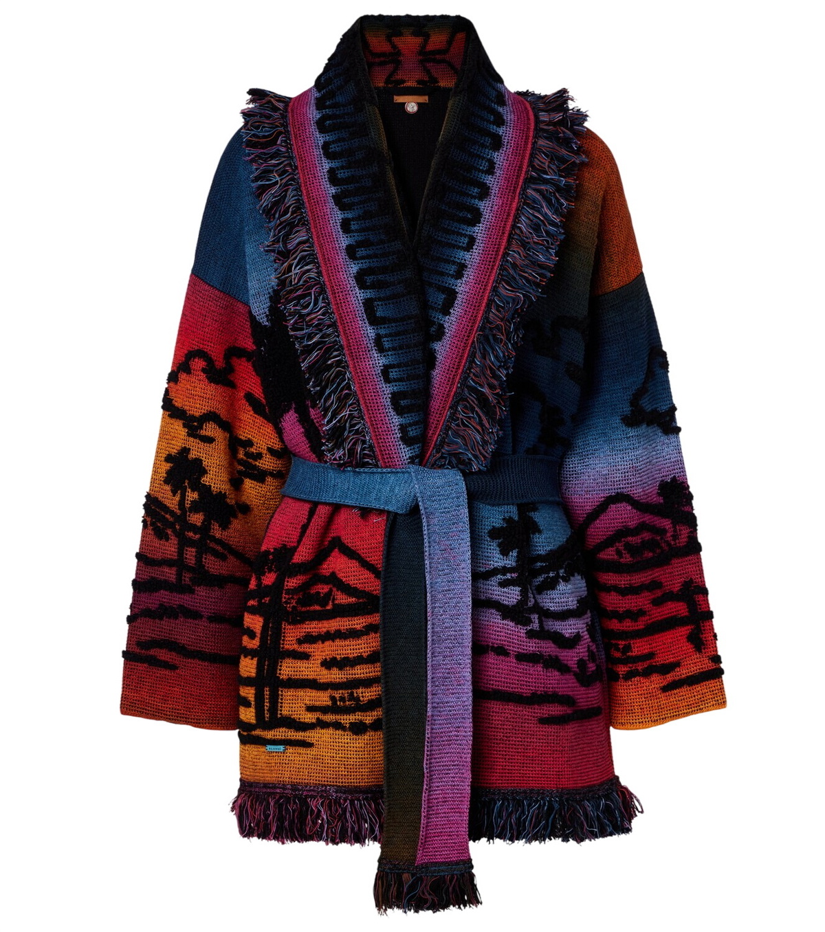 Alanui Icon cashmere-blend jacquard wrap cardigan Alanui