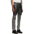 Johnlawrencesullivan Grey and Black Cracked Leather Jeans