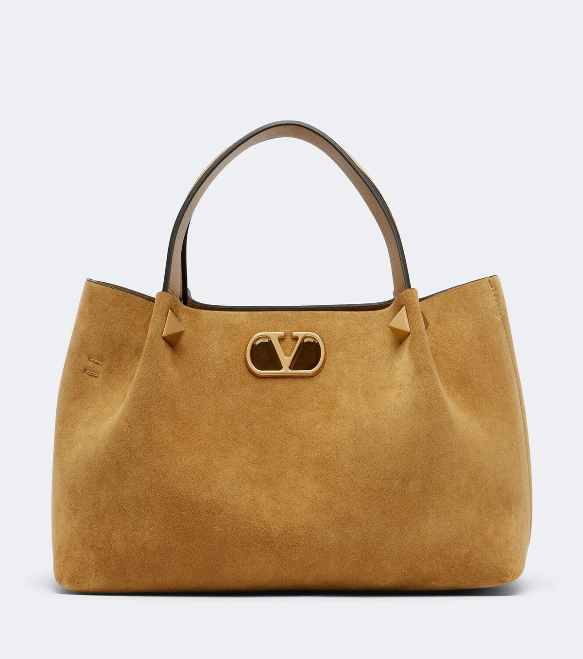 Valentino Garavani VLogo Signature Small suede top-handle bag