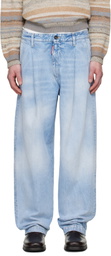 Dsquared2 Blue Light Clean Wash One Pleat Jeans
