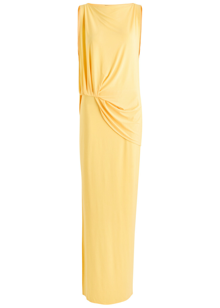 【送料&関税込】Jacquemus La Robe Peplo Longue Jacquemus La Robe Peplo Longue Jersey Maxi Dress Yellow