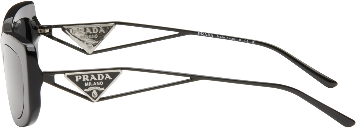 Prada Eyewear Black Triangle Logo Sunglasses Prada