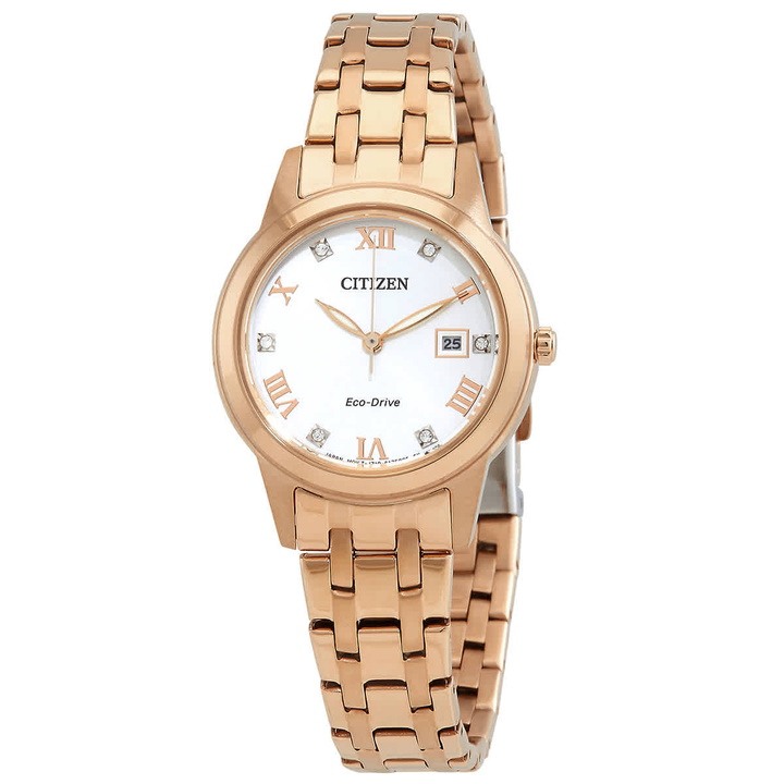 Photo: Citizen Eco-Drive Crystal Silver Dial Ladies Watch FE1243-83A