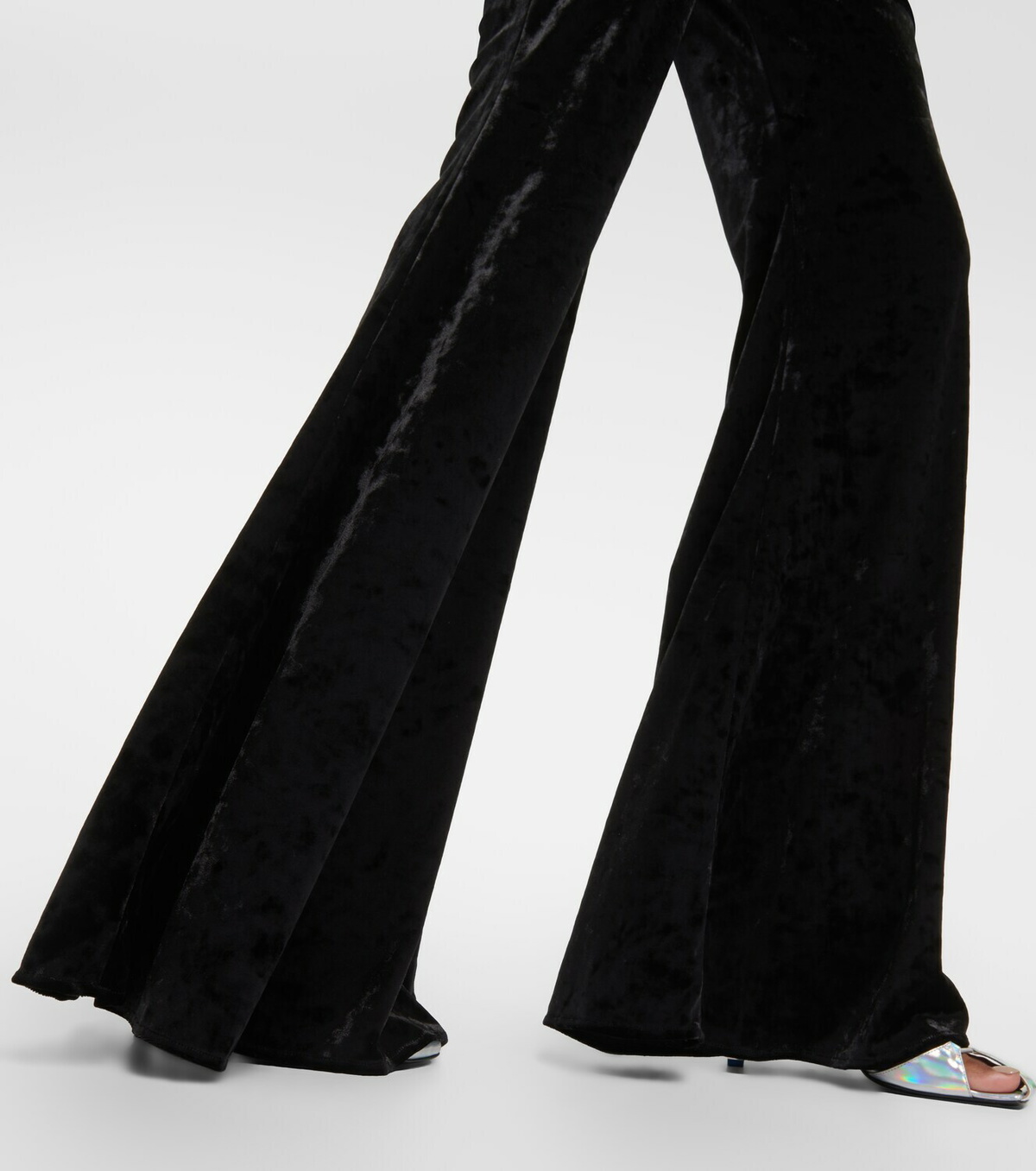 Alexandre Vauthier Halterneck flared velvet jumpsuit