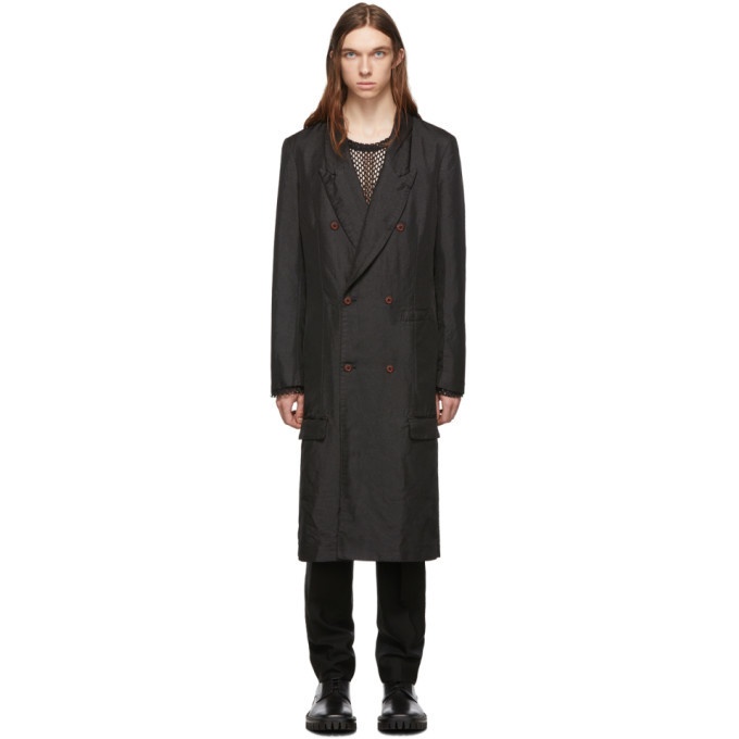 Photo: Comme des Garcons Homme Plus Black Twill Double-Breasted Coat