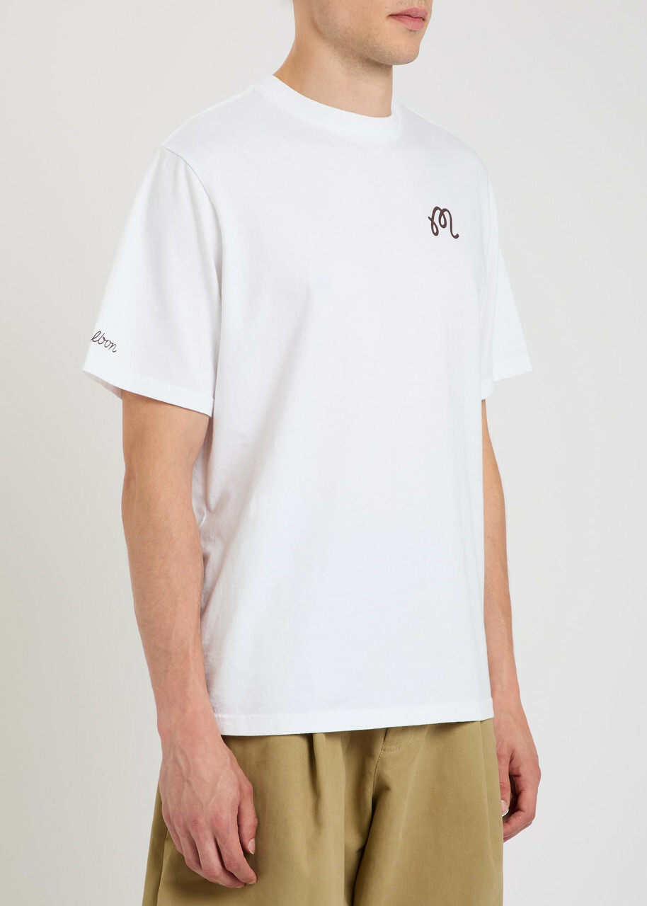 Malbon Bermuda Championship Printed Cotton T-shirt White