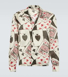 Bode Ace Of Spades printed ramie shirt