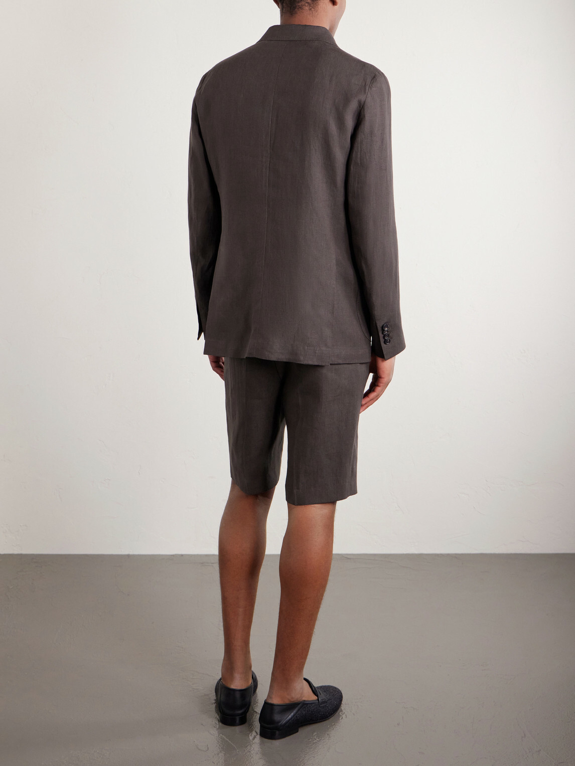 De Petrillo - Linen Single-Breasted Blazer - Brown