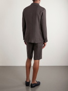 De Petrillo - Linen Single-Breasted Blazer - Brown
