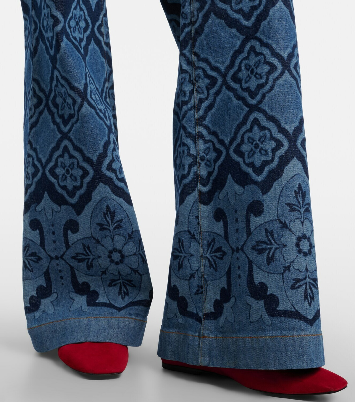 La DoubleJ Partenope printed high-rise flared jeans