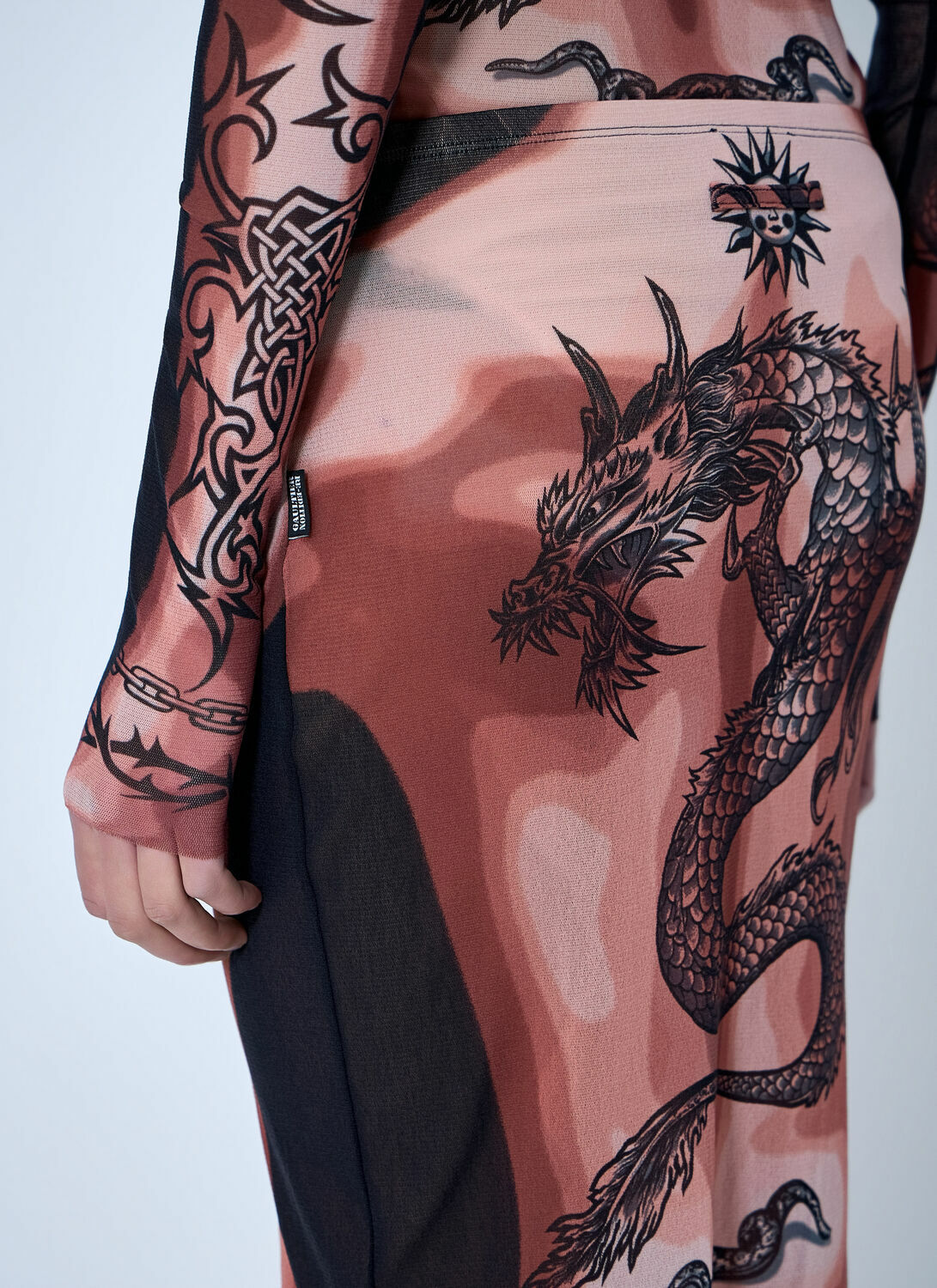 Jean Paul Gaultier Re-Edition Safe Sex Tattoo Long Skirt