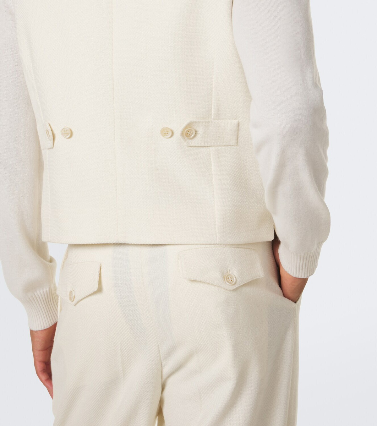 Brunello Cucinelli Double-breasted wool and cotton vest