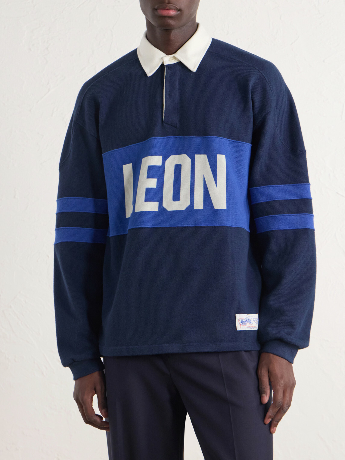 Aimé Leon Dore - Logo-Intarsia Striped Cotton Polo Shirt - Blue